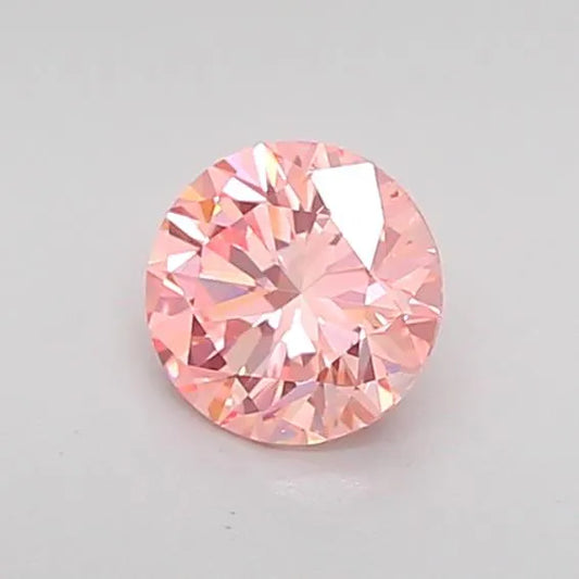 0.49ct Round Lab Grown Diamond (Colour Fancy Vivid Pink, Clarity VS2, Cut GD, IGI Certified)