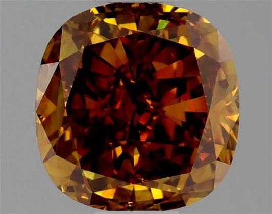 0.63ct Cushion brilliant Natural Diamond (Colour Fancy Deep Yellow, Clarity SI1, GIA Certified)