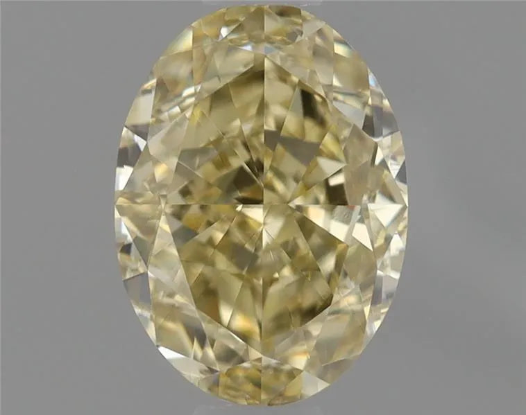 0.71ct Oval Natural Diamond (Colour Fancy Light Yellow Brown, Clarity VS1, Cut GD, GIA Certified)
