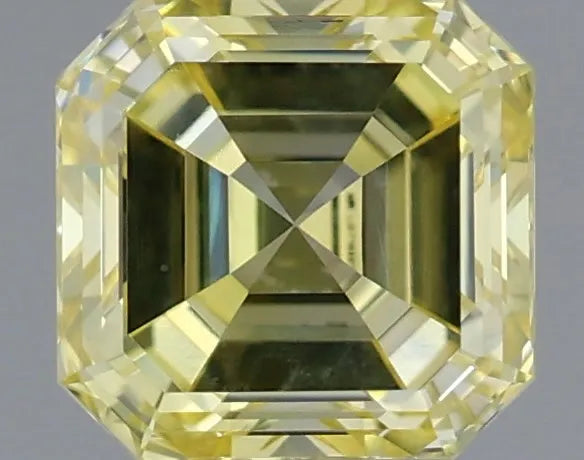 0.73ct Asscher Lab Grown Diamond (Colour Fancy Intense Yellow, Clarity VS1, IGI Certified)