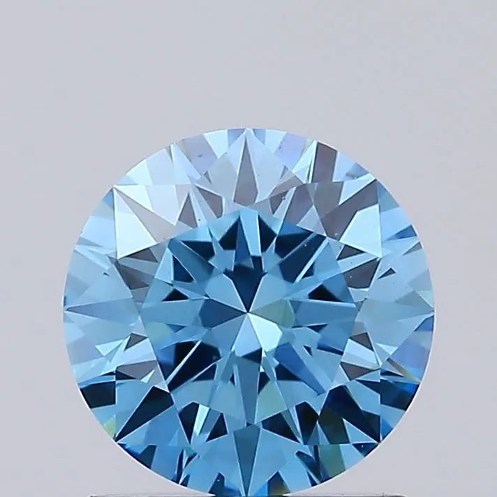 0.99ct Round Lab Grown Diamond (Colour Fancy Vivid Blue, Clarity VS1, Cut EX, IGI Certified)