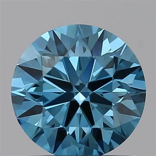 0.99ct Round Lab Grown Diamond (Colour Fancy Vivid Blue, Clarity VVS2, Cut ID, IGI Certified)