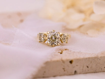 2.43ct Victorian three stone engagement ring