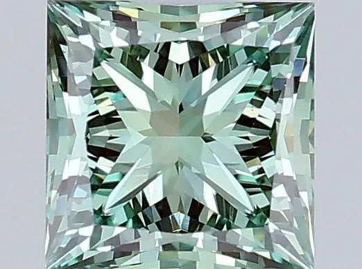 1.00ct Princess Lab Grown Diamond (Colour Fancy Vivid Green, Clarity VS1, IGI Certified)