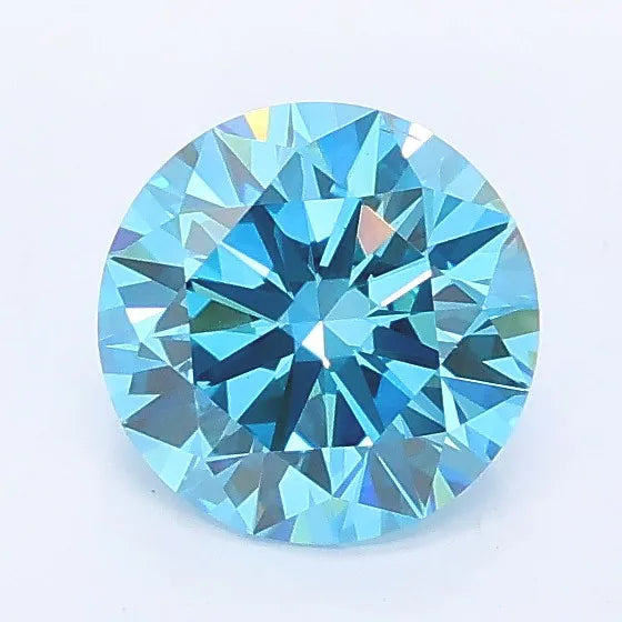 1.00ct Round Lab Grown Diamond (Colour Fancy Vivid Blue, Clarity VS1, Cut ID, IGI Certified)