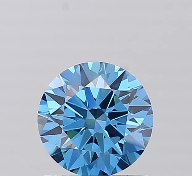 1.00ct Round Lab Grown Diamond (Colour Fancy Vivid Blue, Clarity VVS2, Cut ID, IGI Certified)
