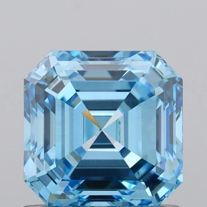 1.01ct Asscher Lab Grown Diamond (Colour Fancy Vivid Blue, Clarity SI1, IGI Certified)