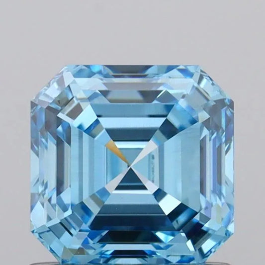 1.01ct Asscher Lab Grown Diamond (Colour Fancy Vivid Blue, Clarity SI1, IGI Certified)