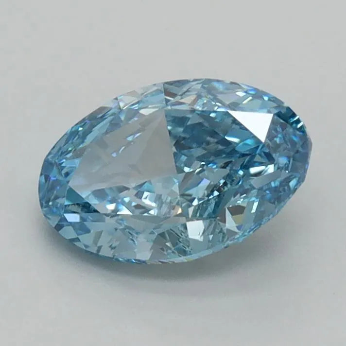 1.04ct Oval Lab Grown Diamond (Colour Fancy Vivid Blue, Clarity VVS2, IGI Certified)