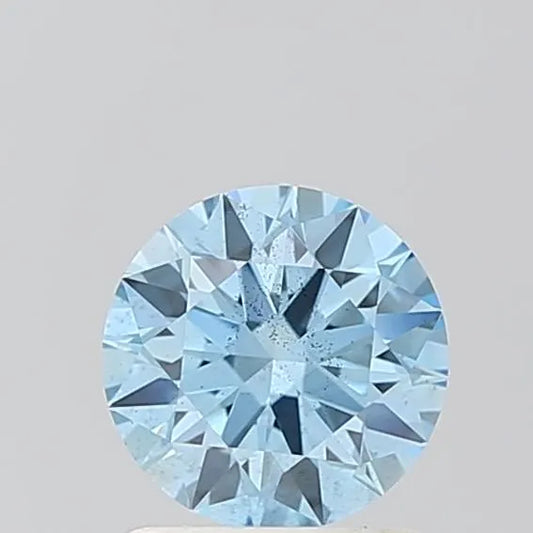 1.05ct Round Lab Grown Diamond (Colour Fancy Vivid Blue, Clarity SI1, Cut ID, IGI Certified)