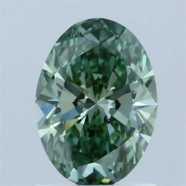 1.08ct Oval Lab Grown Diamond (Colour Fancy Vivid Green, Clarity VS1, IGI Certified)