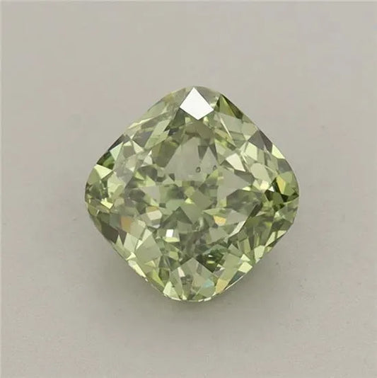 1.12ct Cushion modified Lab Grown Diamond (Colour Fancy Vivid Green, Clarity VS2, IGI Certified)