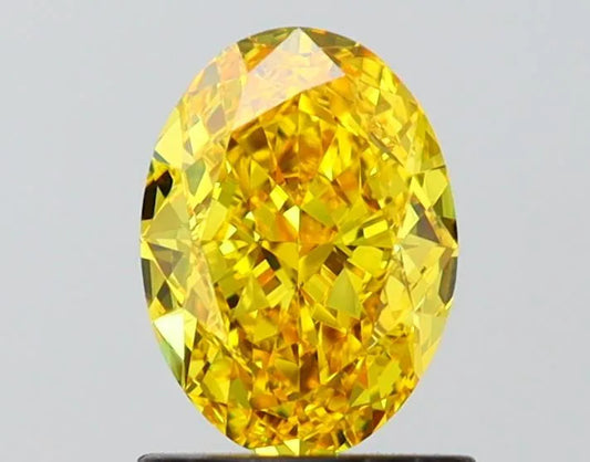 1.23ct Oval Lab Grown Diamond (Colour Fancy Vivid Yellow, Clarity VS1, IGI Certified)