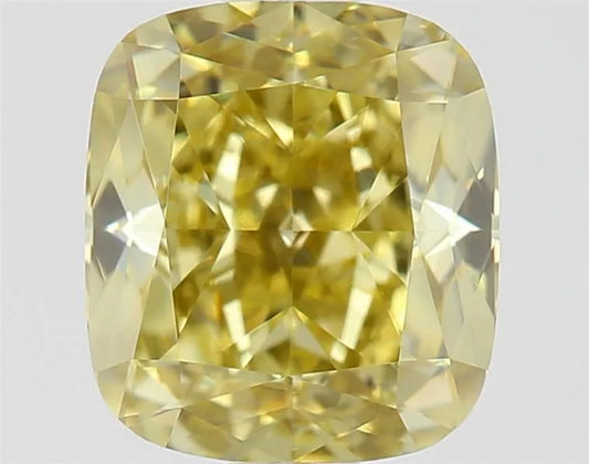 1.31ct Cushion modified Natural Diamond (Colour Fancy Deep Yellow, Clarity VS2, GIA Certified)