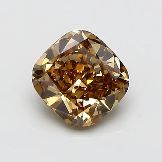 1.34ct Cushion modified Lab Grown Diamond (Colour Fancy Yellowish Brown, Clarity VS1, IGI Certified)