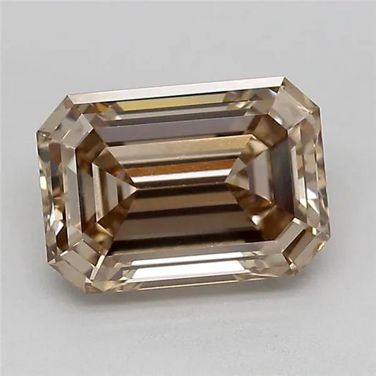 1.34ct Emerald Lab Grown Diamond (Colour Fancy Brown, Clarity VVS2, IGI Certified)