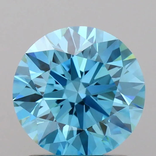 1.44ct Round Lab Grown Diamond (Colour Fancy Vivid Blue, Clarity VVS2, Cut ID, IGI Certified)