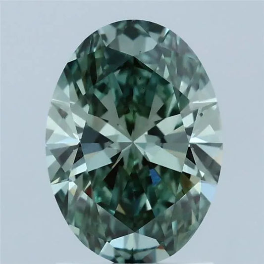 1.51ct Oval Lab Grown Diamond (Colour Fancy Vivid Green, Clarity VS1, IGI Certified)