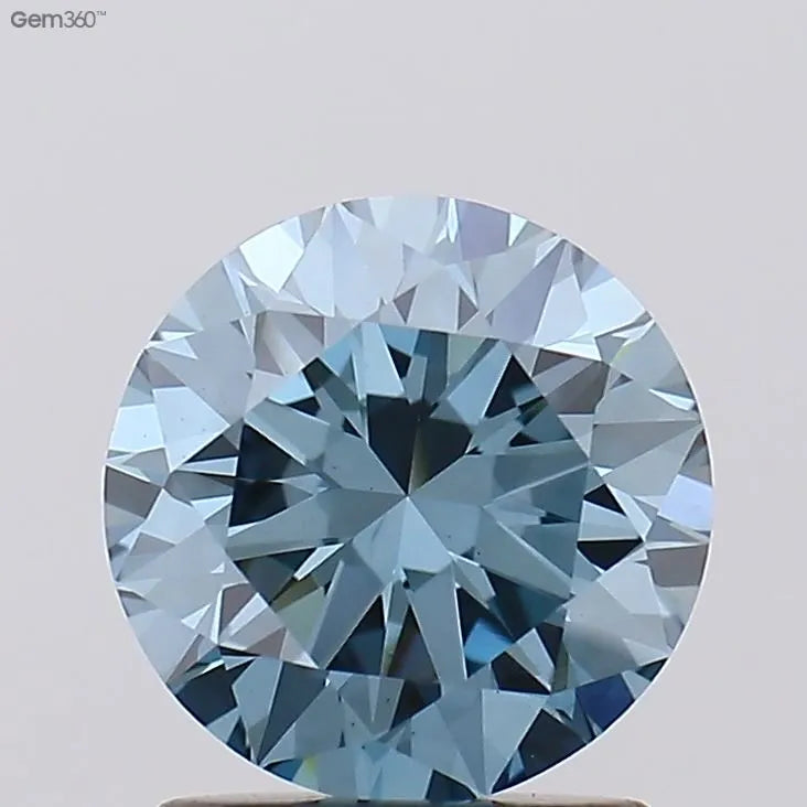 1.51ct Round Lab Grown Diamond (Colour Fancy Vivid Blue, Clarity VS2, Cut EX, IGI Certified)