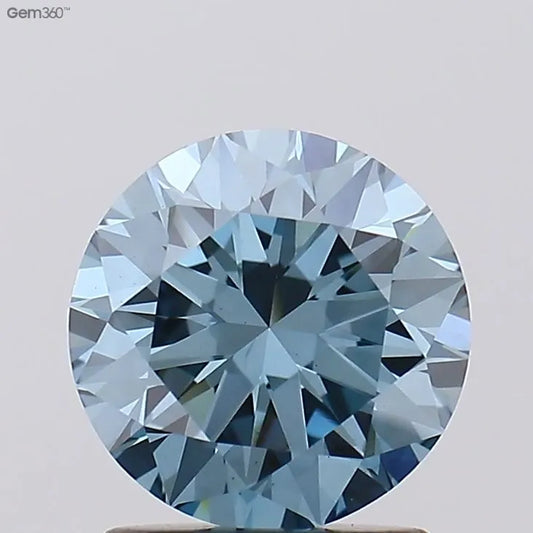 1.51ct Round Lab Grown Diamond (Colour Fancy Vivid Blue, Clarity VS2, Cut EX, IGI Certified)
