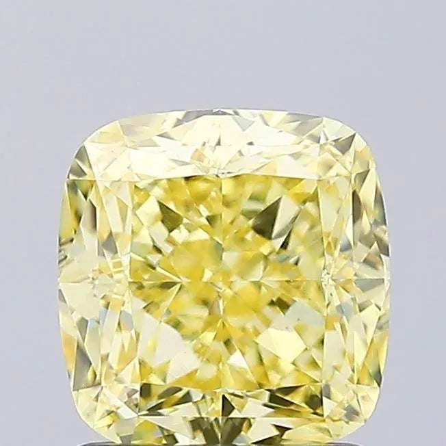 1.52ct Cushion modified Lab Grown Diamond (Colour Fancy Intense Yellow, Clarity VVS2, IGI Certified)