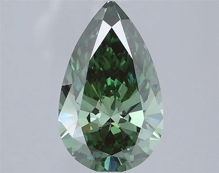 1.55ct Pear Lab Grown Diamond (Colour Fancy Vivid Green, Clarity VS1, IGI Certified)