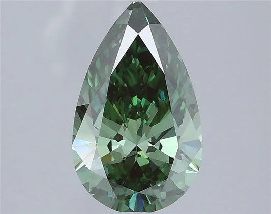 1.55ct Pear Lab Grown Diamond (Colour Fancy Vivid Green, Clarity VS1, IGI Certified)
