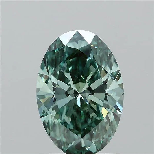 1.65ct Oval Lab Grown Diamond (Colour Fancy Vivid Green, Clarity VS1, IGI Certified)