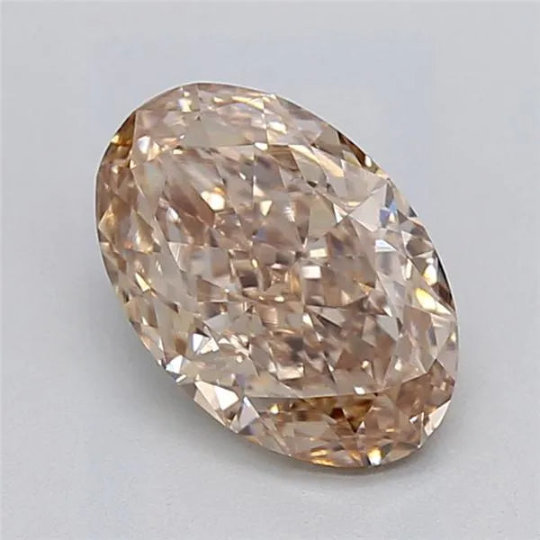 1.74ct Oval Lab Grown Diamond (Colour Fancy Light Brown, Clarity VVS2, IGI Certified)