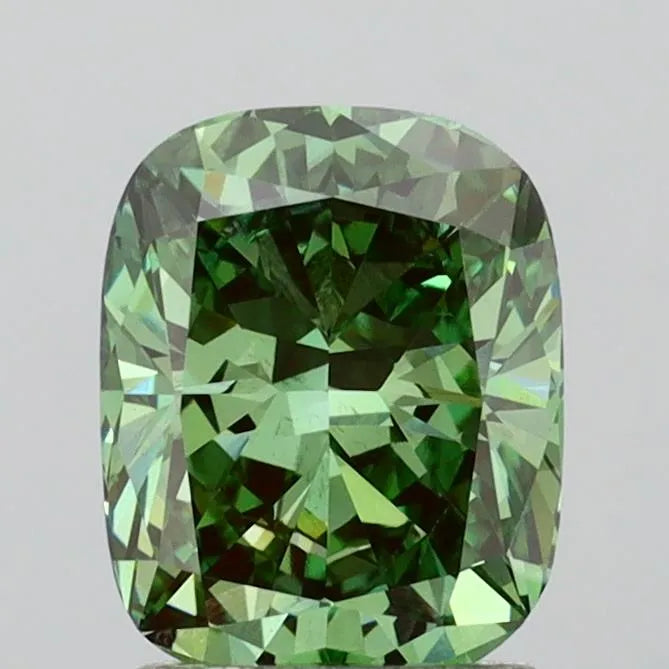 1.97ct Cushion modified Lab Grown Diamond (Colour Fancy Vivid Green, Clarity VS1, IGI Certified)