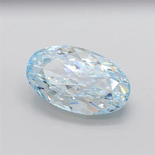 10.02ct Oval Lab Grown Diamond (Colour Fancy Blue, Clarity VVS2, IGI Certified)