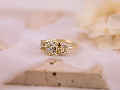 2.43ct Victorian three stone engagement ring