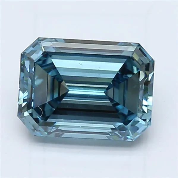 2.00ct Emerald Lab Grown Diamond (Colour Fancy Vivid Blue, Clarity VS1, IGI Certified)