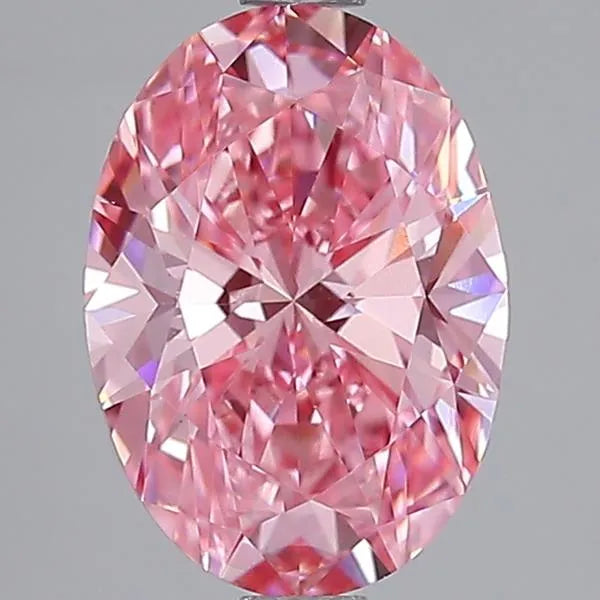 2.00ct Oval Lab Grown Diamond (Colour Fancy Vivid Pink, Clarity VVS2, IGI Certified)