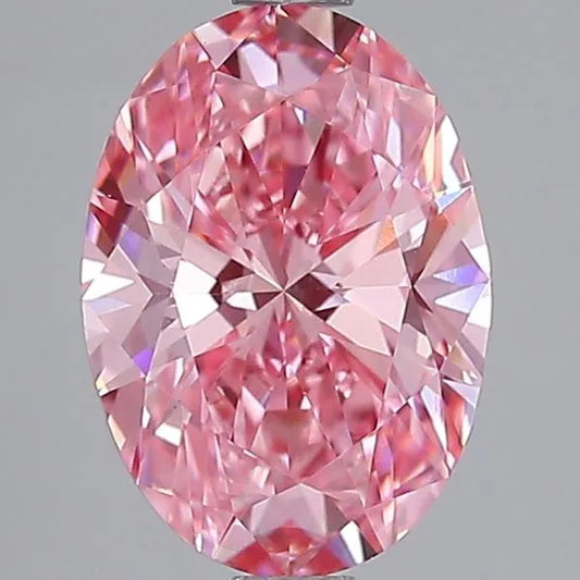 2.00ct Oval Lab Grown Diamond (Colour Fancy Vivid Pink, Clarity VVS2, IGI Certified)