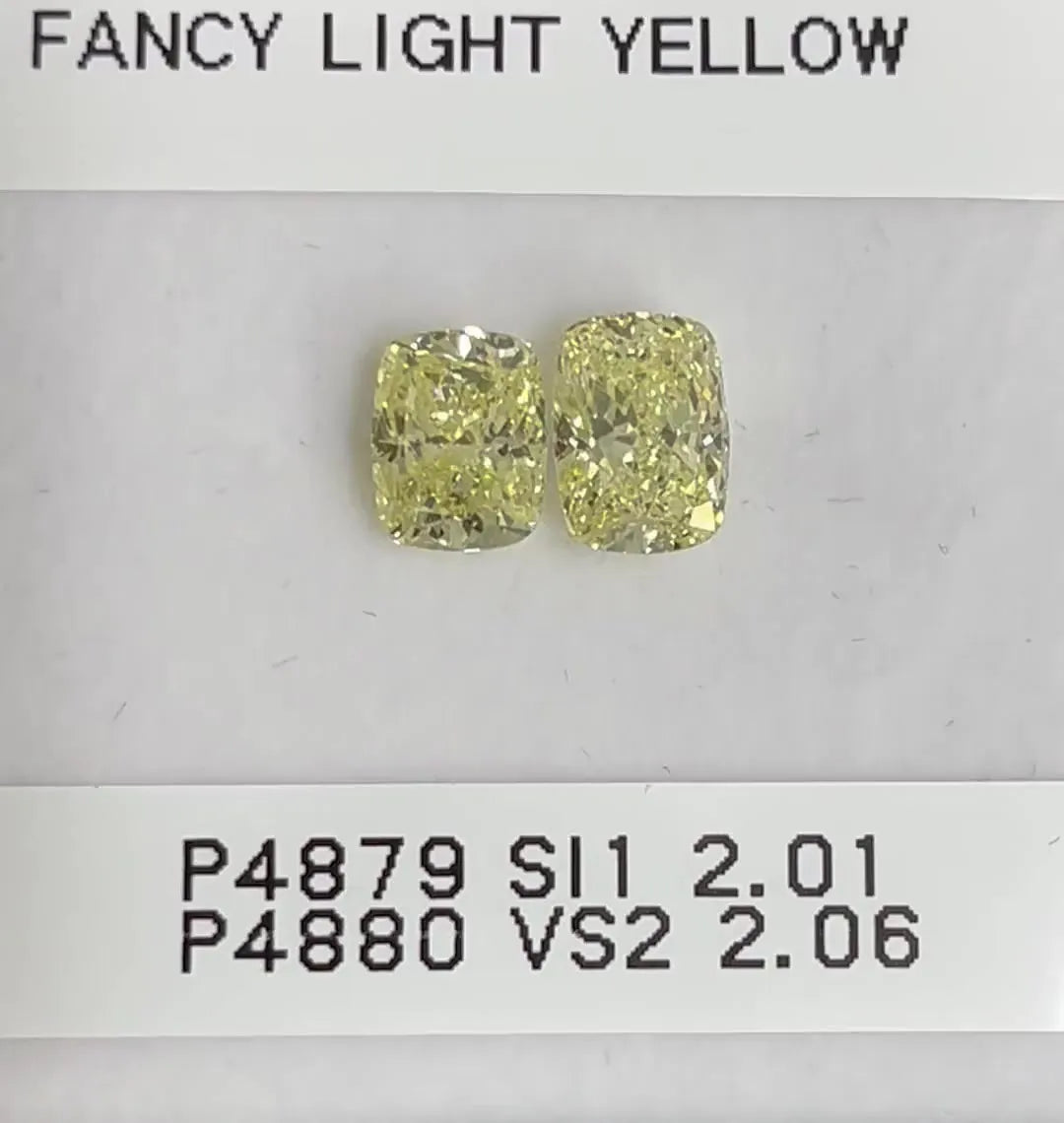 2.01ct Cushion modified Natural Diamond (Colour Fancy Light Yellow, Clarity SI1, GIA Certified)