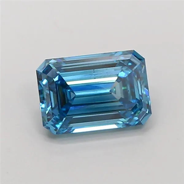 2.01ct Emerald Lab Grown Diamond (Colour Fancy Vivid Blue, Clarity VS2, IGI Certified)