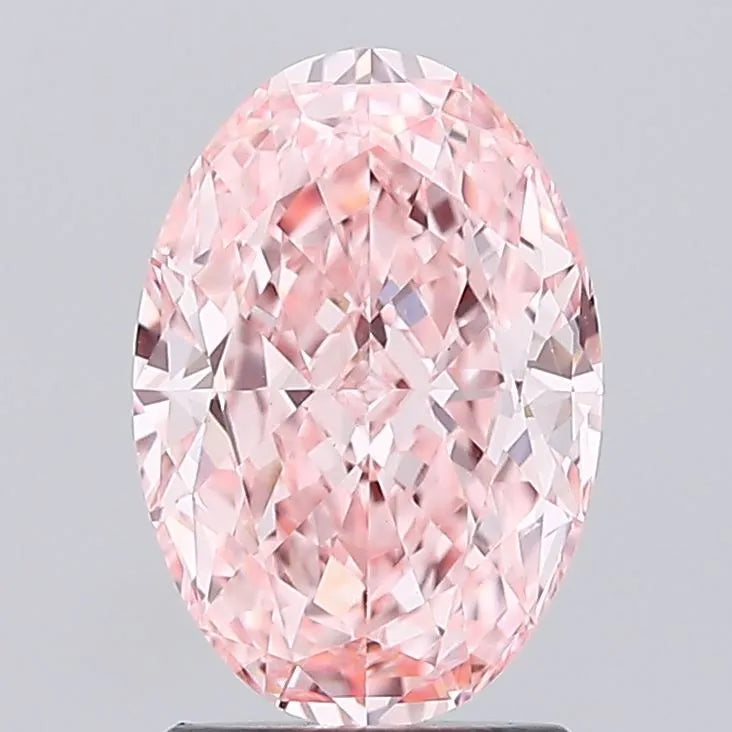 2.01ct Oval Lab Grown Diamond (Colour Fancy Vivid Pink, Clarity VS1, IGI Certified)