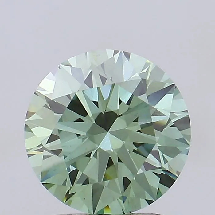 2.01ct Round Lab Grown Diamond (Colour Fancy Vivid Green, Clarity VS1, Cut EX, IGI Certified)