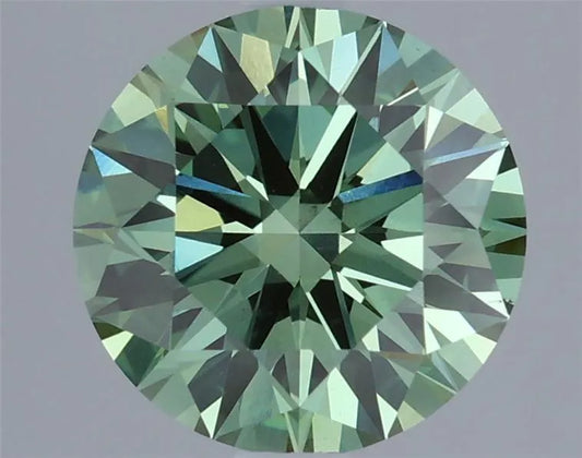 2.01ct Round Lab Grown Diamond (Colour Fancy Vivid Green, Clarity VS1, Cut ID, IGI Certified)