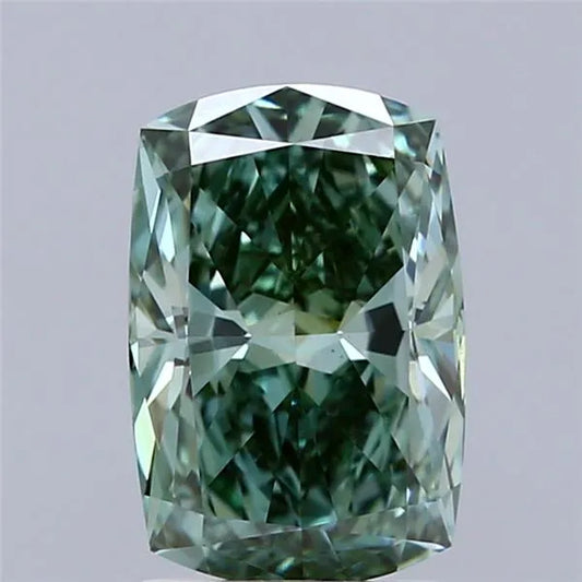 2.04ct Cushion modified Lab Grown Diamond (Colour Fancy Vivid Green, Clarity VVS2, IGI Certified)