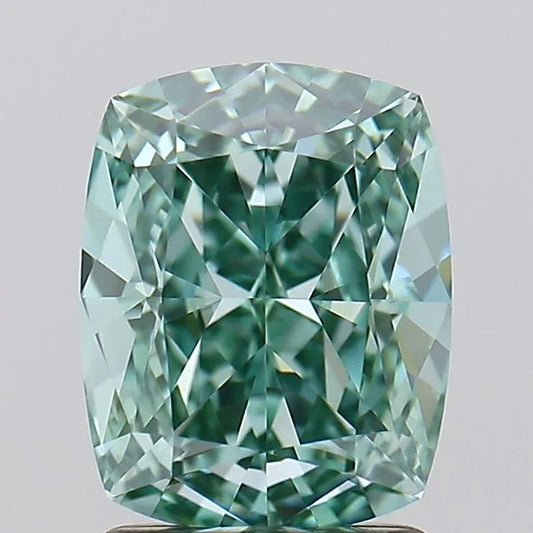 2.05ct Cushion modified Lab Grown Diamond (Colour Fancy Vivid Green, Clarity VVS1, IGI Certified)