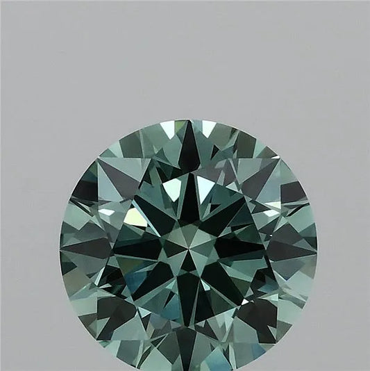2.09ct Round Lab Grown Diamond (Colour Fancy Vivid Green, Clarity VVS1, Cut ID, IGI Certified)