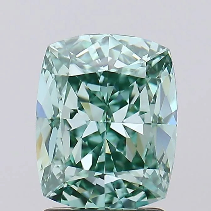 2.31ct Cushion modified Lab Grown Diamond (Colour Fancy Vivid Green, Clarity VVS1, IGI Certified)