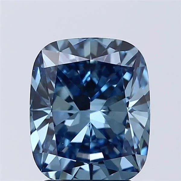 2.50ct Cushion brilliant Lab Grown Diamond (Colour Fancy Vivid Blue, Clarity VS1, IGI Certified)