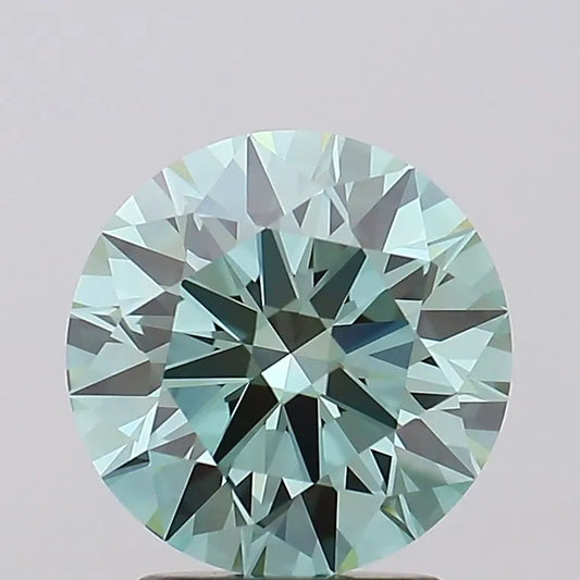 2.50ct Round Lab Grown Diamond (Colour Fancy Vivid Green, Clarity VVS1, Cut ID, IGI Certified)