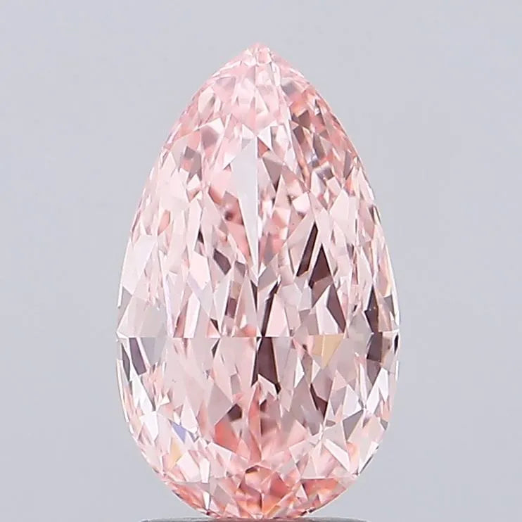 2.51ct Pear Lab Grown Diamond (Colour Fancy Vivid Pink, Clarity VVS2, IGI Certified)