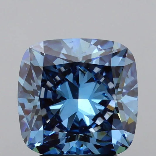 2.54ct Cushion brilliant Lab Grown Diamond (Colour Fancy Vivid Blue, Clarity VS1, IGI Certified)