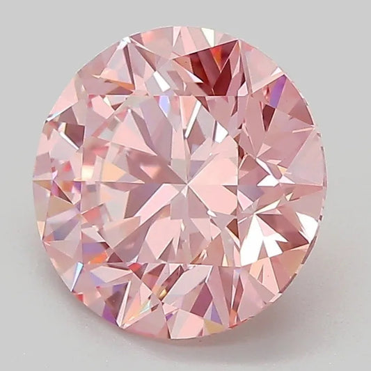 2.58ct Round Lab Grown Diamond (Colour Fancy Vivid Pink, Clarity VS1, Cut ID, IGI Certified)