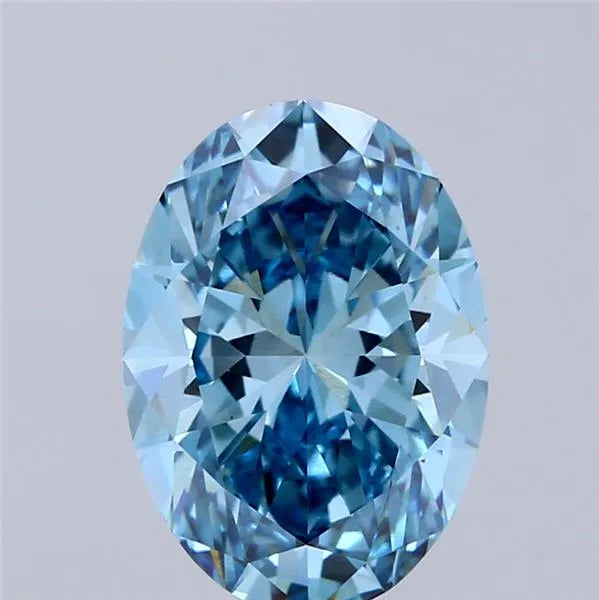 2.59ct Oval Lab Grown Diamond (Colour Fancy Vivid Blue, Clarity VS1, IGI Certified)
